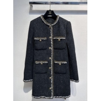 ​Best Quality Chanel Tweed Coat CH112701 Black 2025