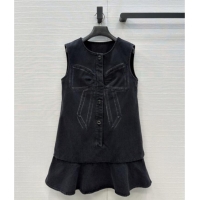 Grade Design Chanel Denim Dress with Bow CH112802 Black 2025