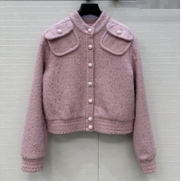 Luxury Cheap Chanel Tweed & Lace Jacket CH112803 Pink 2025