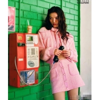 Luxury Cheap Chanel Tweed & Lace Jacket CH112803 Pink 2025