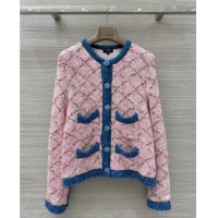 Luxury Cheap Chanel Knit Cardigan CH112711 Pink/Blue 2025