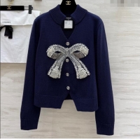 Promotional Chanel Sweater with Bow CH112712 Deep Blue 2025