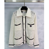 Famous Brand Chanel Wool Knit Cardigan CH120104 White 2025