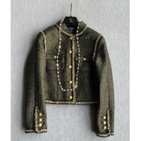 Unique Discount Chanel Tweed Jacket CH120102 Green 2025