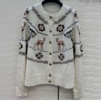 Top Quality Chanel Wool Cashmere Cardigan CH120125 White 2025