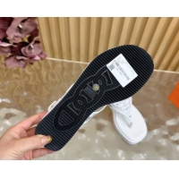 Shop Duplicate Hermes Printed Calfskin Leather Platform Thong Sandals White H102304 1023082