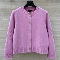 Grade Quality Chanel Cashmere Blend Cardigan CH120214 Pink 2025