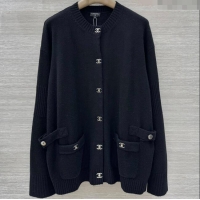 Famous Brand Chanel Cashmere Blend Cardigan CH120215 Black 2025