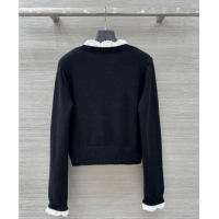 Buy Fashionable Chanel Wool Cardigan CH120256 Black/White 2025