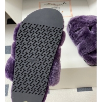 Big Discount Hermes Chypre Flat Slides Sandal in Wool Purple H102306 1023112