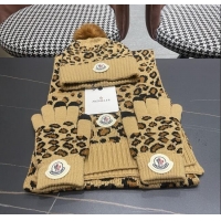 Moncler Wool Hat, Gloves & Scarf M103025 Brown