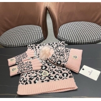 Well Crafted Moncler Wool Hat, Gloves & Scarf M103027 Pink 2025