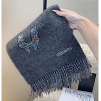 Spot Bulk Hermes Long 190x35cm Scarf H110504 Grey 2025