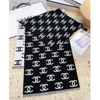 Luxury Cheap Chanel Wool & Cashmere Scarf 180x35cm CH110516 Black 2025