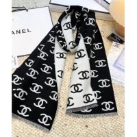 Luxury Cheap Chanel Wool & Cashmere Scarf 180x35cm CH110516 Black 2025