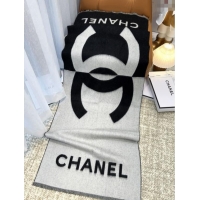 Spot Bulk Chanel Cashmere Long Scarf 200x70cm CH110517 Black 2025