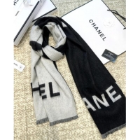 Spot Bulk Chanel Cashmere Long Scarf 200x70cm CH110517 Black 2025