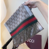 Original Cheap Gucci GG Cashmere Scarf 180x30cm G10507 Grey 2025