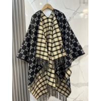 Luxury Discount Gucci GG Wool Jacquard Cape G110519 Black 2025