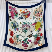 Market Sells Gucci Cashmere & Silk Scarf 140x140 G110612 White/Blue 2025