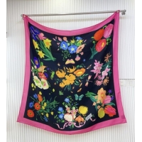 Inexpensive Gucci Cashmere & Silk Scarf 140x140 G110613 Black/Pink 2025