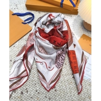 Market Sells Louis Vuitton Cashmere & Silk Scarf 140x140 LV110512 Red 2025