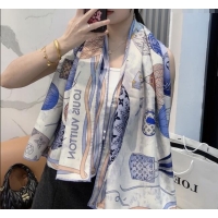 Buy New Cheap Louis Vuitton Cashmere & Silk Scarf 140x140 LV110514 Blue 2025