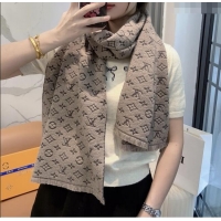 Luxury Cheap Louis Vuitton Monogram Wool Headline Scarf LV110526 Grey 2025