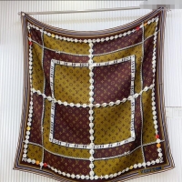 Affordable Price Louis Vuitton Cashmere & Silk Scarf 140x140 LV110607 Brown 2025
