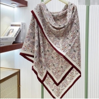 Good Looking Louis Vuitton Cashmere & Silk Scarf 140x140 LV110703 Burgundy 2025