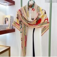 Fashion Discount Hermes Cashmere & Silk Triangle Scarf H110709 Beige/Yellow 2025