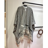 Cheap Wholesale Dior Cashmere Reversible Cape D110716 Black/White 2025