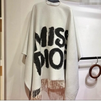 Classic Cheap Dior Miss Dior Cashmere Reversible Cape D110717 Black/Grey 2025