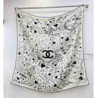 Best Price Chanel Cashmere & Silk Scarf 140x140 CH110611 White 2025