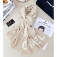 Cheap Discount Chanel Cashmere Scarf 180x45cm CH110704 Beige 2025
