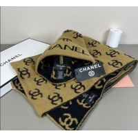 Top Design Chanel CC Allover Hat and Scarf Set CH111108 Green 2025