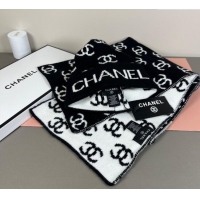 Buy Discount Chanel CC Allover Hat and Scarf Set CH111108 Black/White 2025