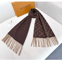 Best Quality Louis Vuitton Cashmere Long Scarf 180x30cm LV110714 Brown 2025