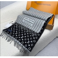 Luxury Cheap Louis Vuitton My Neverfull Wool Blend Long Scarf 30x200cm LV111102 Black 2025