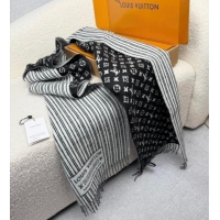 Luxury Cheap Louis Vuitton My Neverfull Wool Blend Long Scarf 30x200cm LV111102 Black 2025