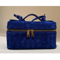 Market Sells Bottega Veneta Bang Bang Vanity Case in Intrecciato Suede 789109 Blue Royal 2025