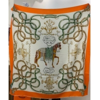 Best Grade Hermes Cord Printed Silk Cashmere Square Scarf 140cm H111137 White 2025