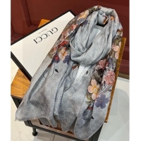 Big Discount Gucci Cashmere Long Scarf 110x200cm GG111143 Grey 2025