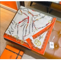 Traditional Specials Hermes Silk Square Scarf 90x90cm H111149 Orange 2025