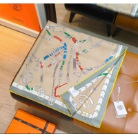 Best Promotional Hermes Silk Square Scarf 90x90cm H111149 Beige 2025