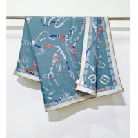 Fashion Discount Hermes Silk Square Scarf 90x90cm H111149 Blue 2025