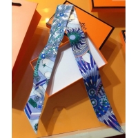 Luxury Discount Hermes La Source De Pegase Twilly Silk Bandeau Scarf 5x86cm 11153 Blue 2025