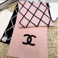 Top Design Chanel Cashmere Wool Silk Long Scarf 30x180cm CH111158 Pink 2025