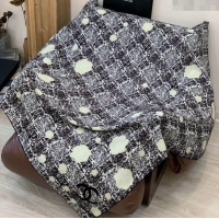 Promotional Chanel Cashmere Silk Square Scarf 135x135cm CH111159 Black 2025