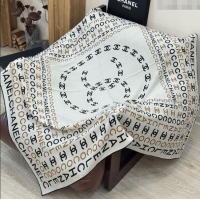 Grade Design Chanel CC Cashmere Silk Square Scarf 135x135cm CH111163 White 2025